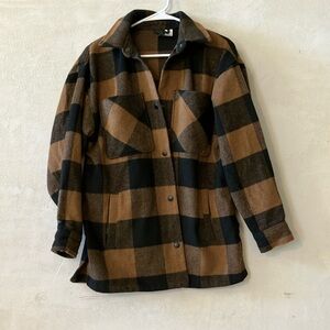 Oversized plaid fall shacket xxs